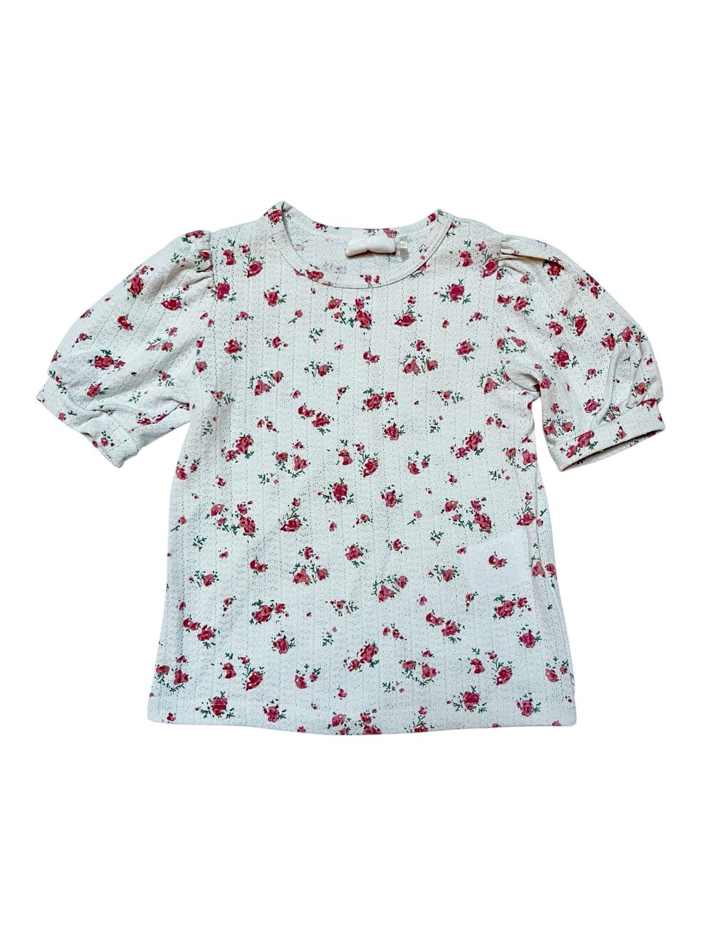 Cotton On Floral Print Pointelle Shirt Size 3